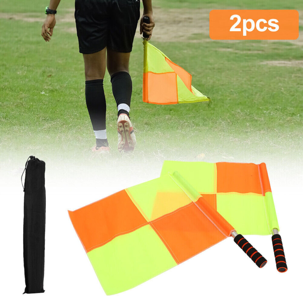2X Linesman Flags Training Sports Football Rugby Hockey Referee Flags