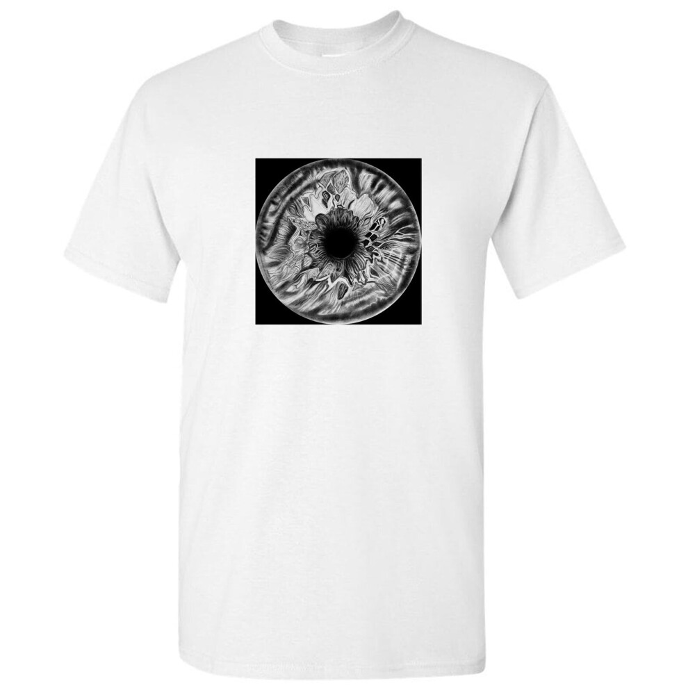 (3XL) Black Dark Void Universe Eye Marble Art White Men T Shirt Tee Top