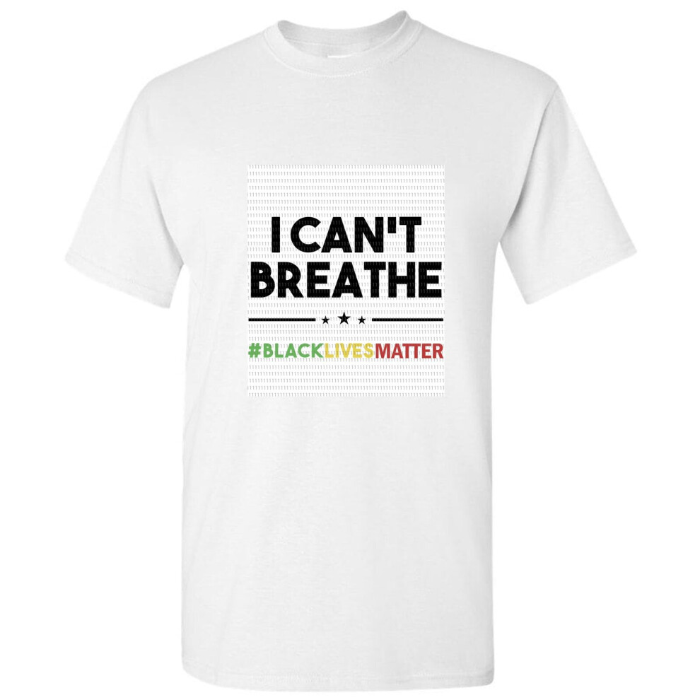 (4XL) Black Lives Matter I Can't Breathe Equality LGBTQ White Men T Shirt Tee