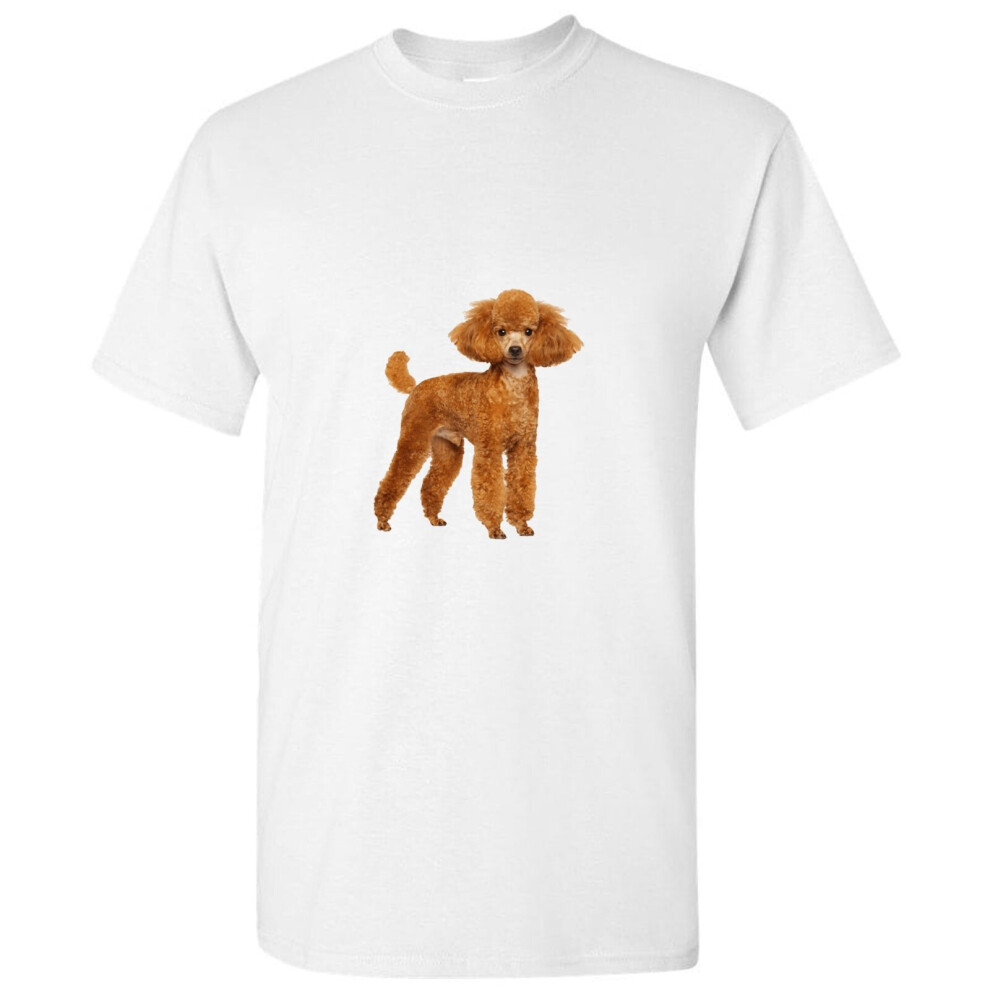 (4XL) Brown Poodle Dog Cute Baby Puppy Pet White Men T Shirt Tee Top