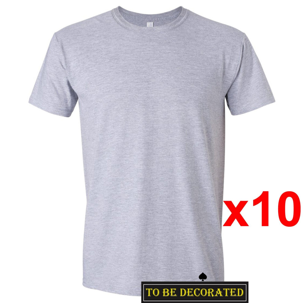 (M) 10 Packs Gildan T-SHIRT Basic Tee S - 5XL Small Big Men Heavy Cotton (Sport Grey)