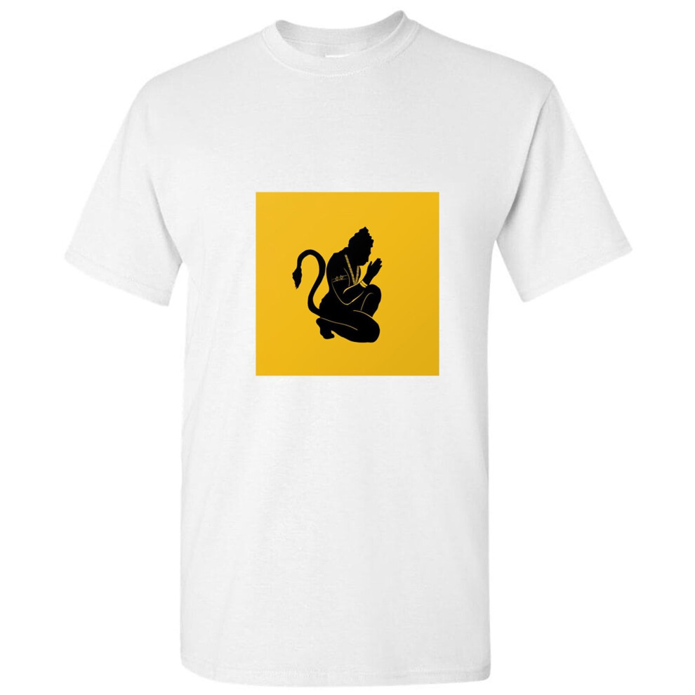 Gildan (L) Hanuman Hanumanji Indian Hindu Monkey God King Men T Shirt Tee Top White