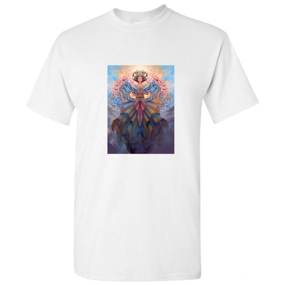 (S) Goddess God Heaven Fantasy Art Animation Print White Men T Shirt Tee Top