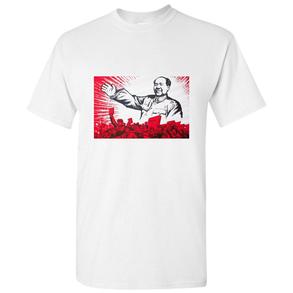 (S) Mao Zedong Chinese Famous Marxist Theorist White Men T Shirt Tee Top