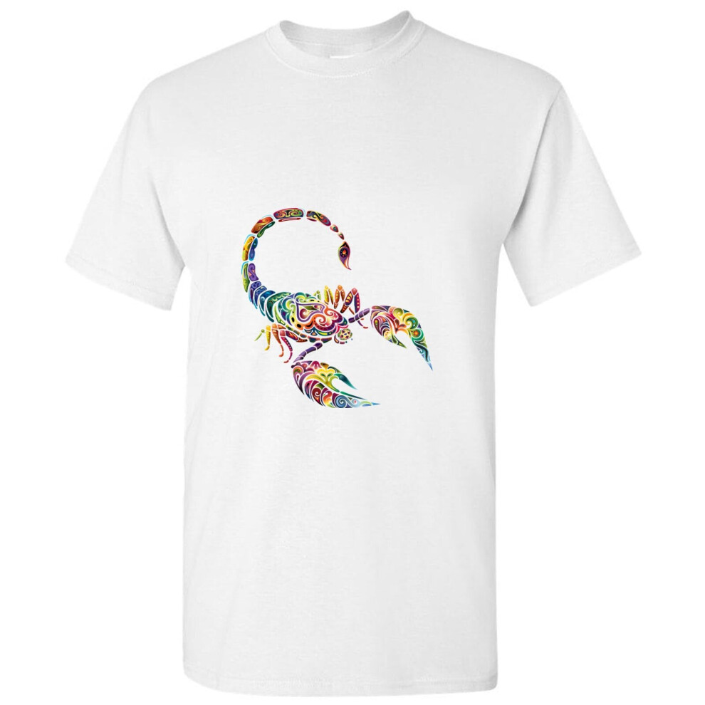 (M) Scorpio Scorpion Horoscope Zodiac Symbol Star Sign White Men T Shirt Tee Top