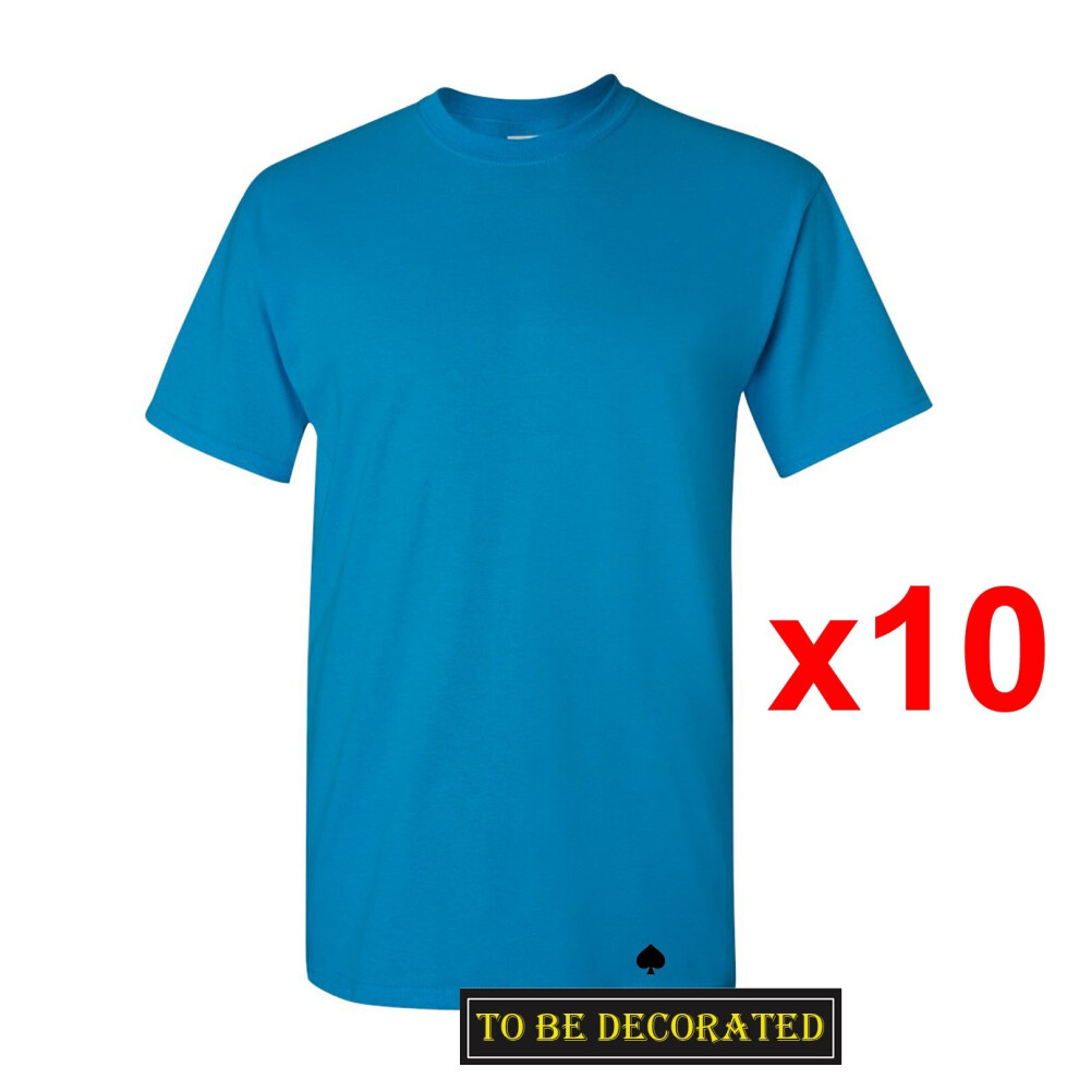 (M) 10 Packs Gildan T-SHIRT Basic Tee S - 5XL Small Big Men Heavy Cotton (Antique Sapphire)