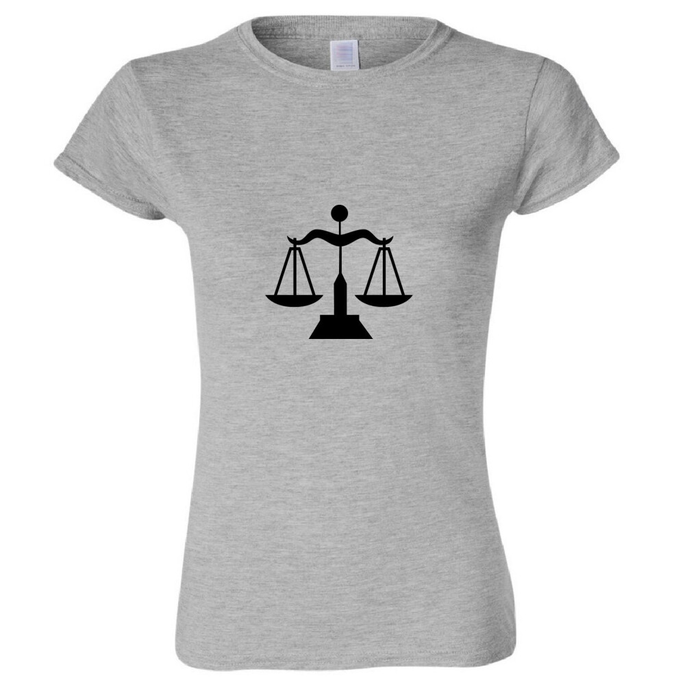 (Sport Grey, 2XL) Libra Zodiac Horoscope Astrological Symbol Sign Ladies Women T Shirt Tee Top