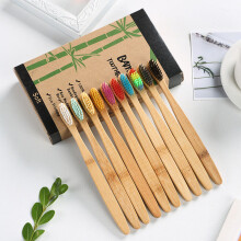 10PCS Bamboo Toothbrush Set Soft Bristle Charcoal Teeth Whitening Bamboo Toothbrushes Soft Dental Oral Care