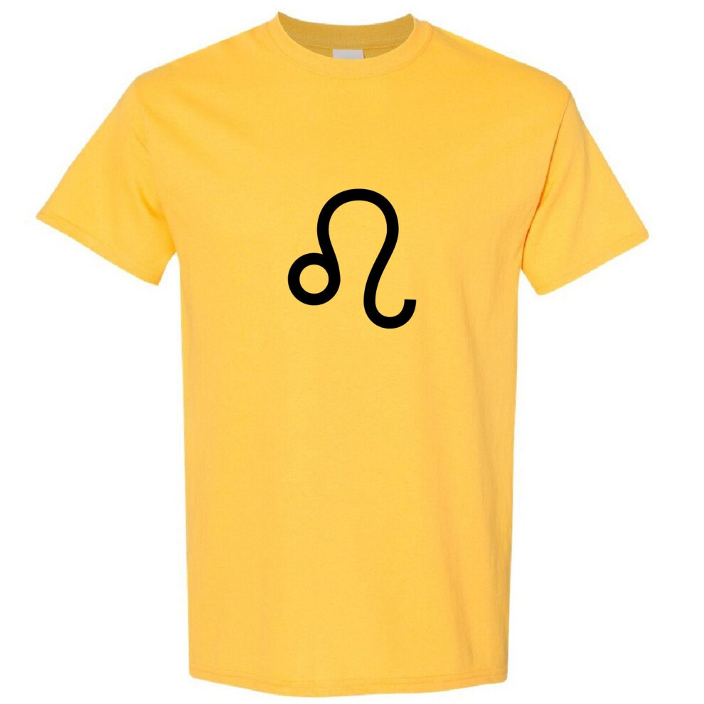 (Yellow, 2XL) Leo Lion Zodiac Horoscope Astrological Symbol Sign Men T Shirt Tee Top