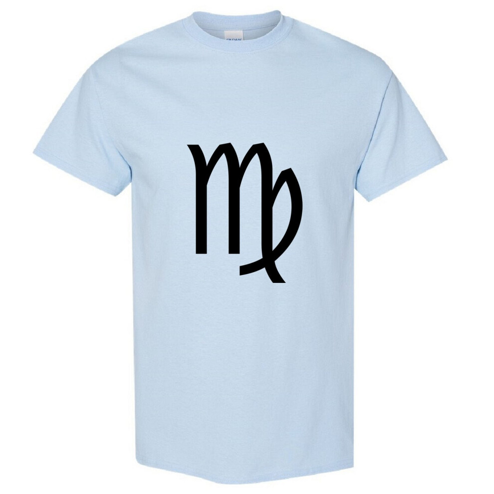 (Light Blue, S) Virgo Zodiac Horoscope Astrological Sign Symbol Men T Shirt Tee Top