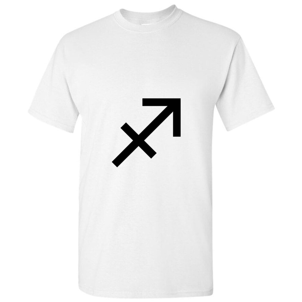 (White, M) Sagittarius Horoscopes Zodiac Symbol Star Sign Art Men T Shirt Tee Top