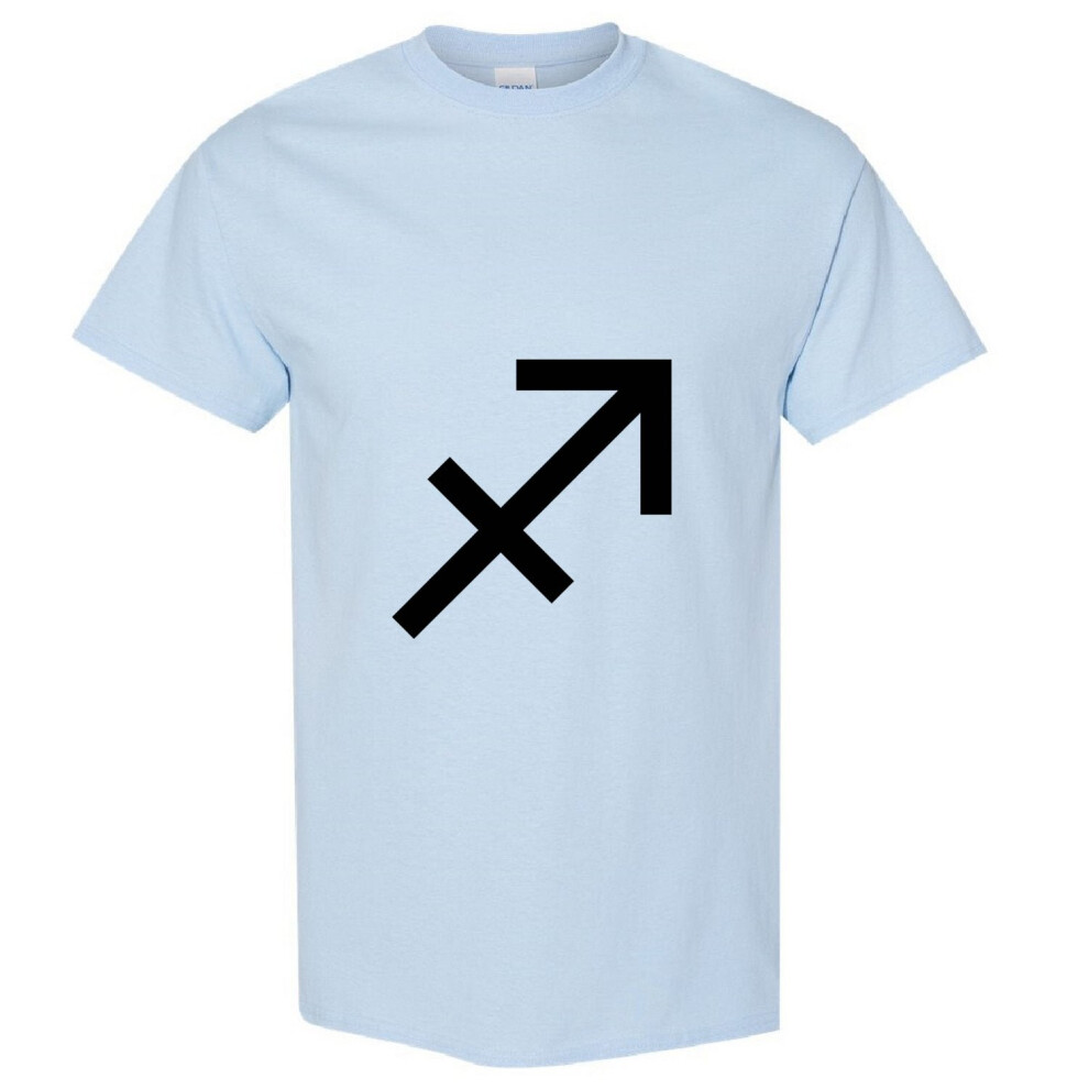 (Light Blue, S) Sagittarius Horoscopes Zodiac Symbol Star Sign Art Men T Shirt Tee Top