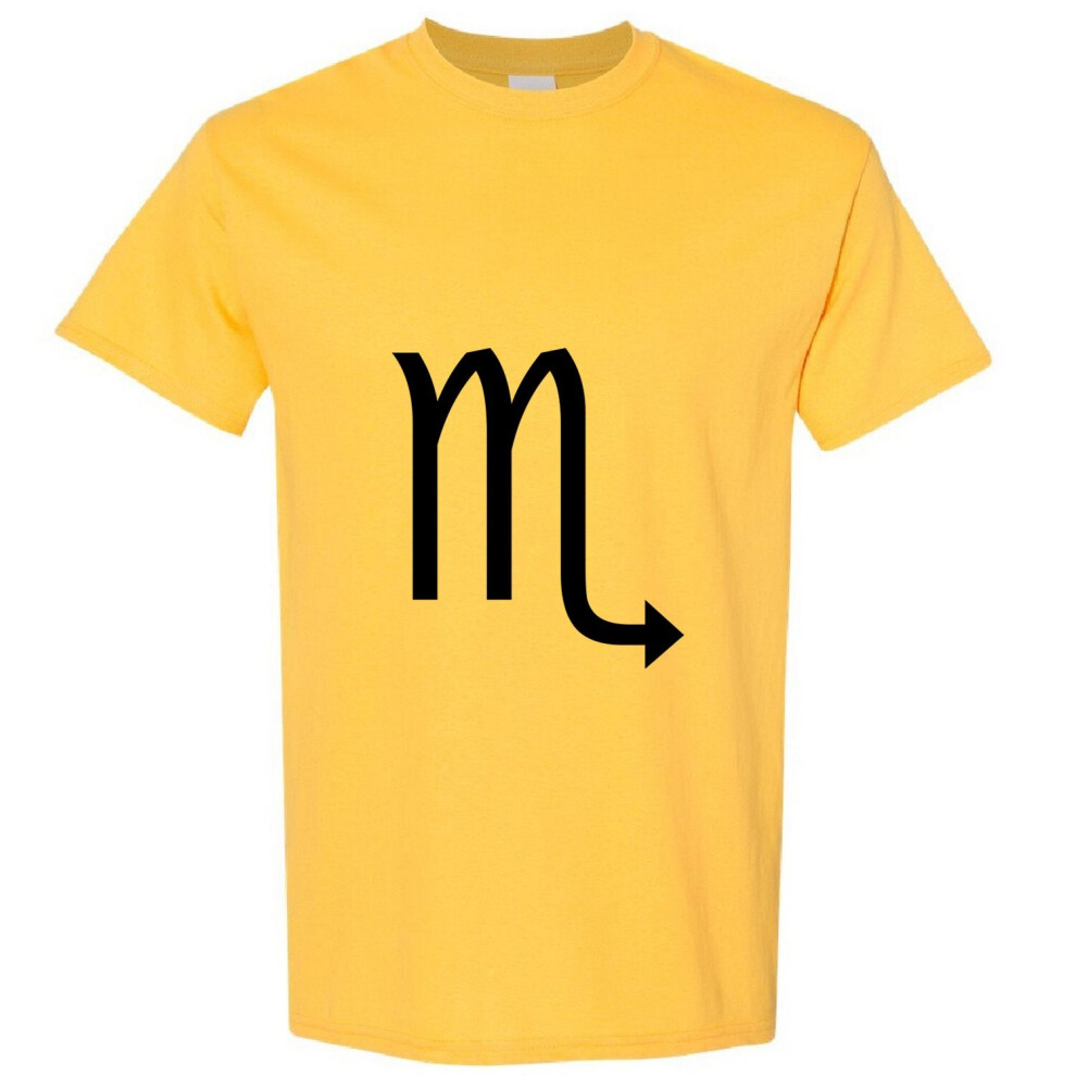 (Yellow, XL) Scorpio Zodiac Horoscope Astrological Symbol Sign Men T Shirt Tee Top