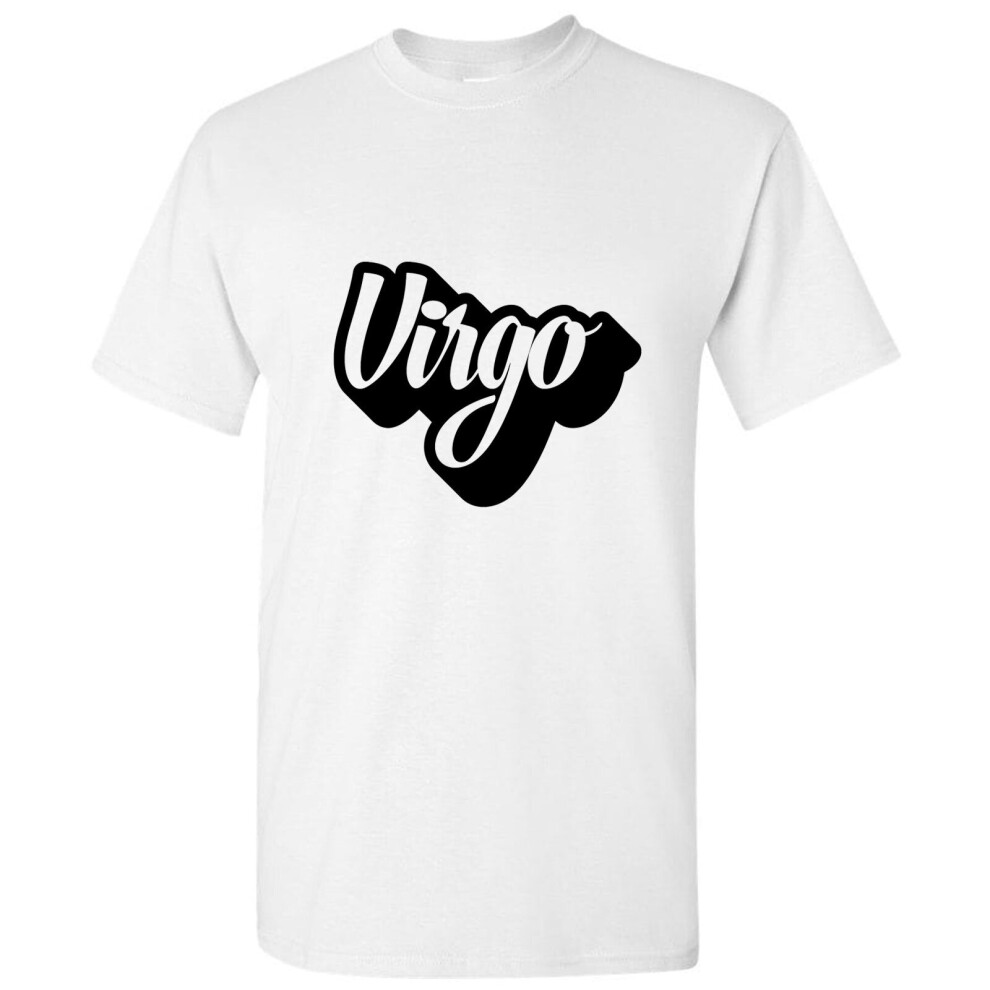 (White, 4XL) Virgo Text Zodiac Horoscope Astrological Symbol Sign Men T Shirt Tee Top