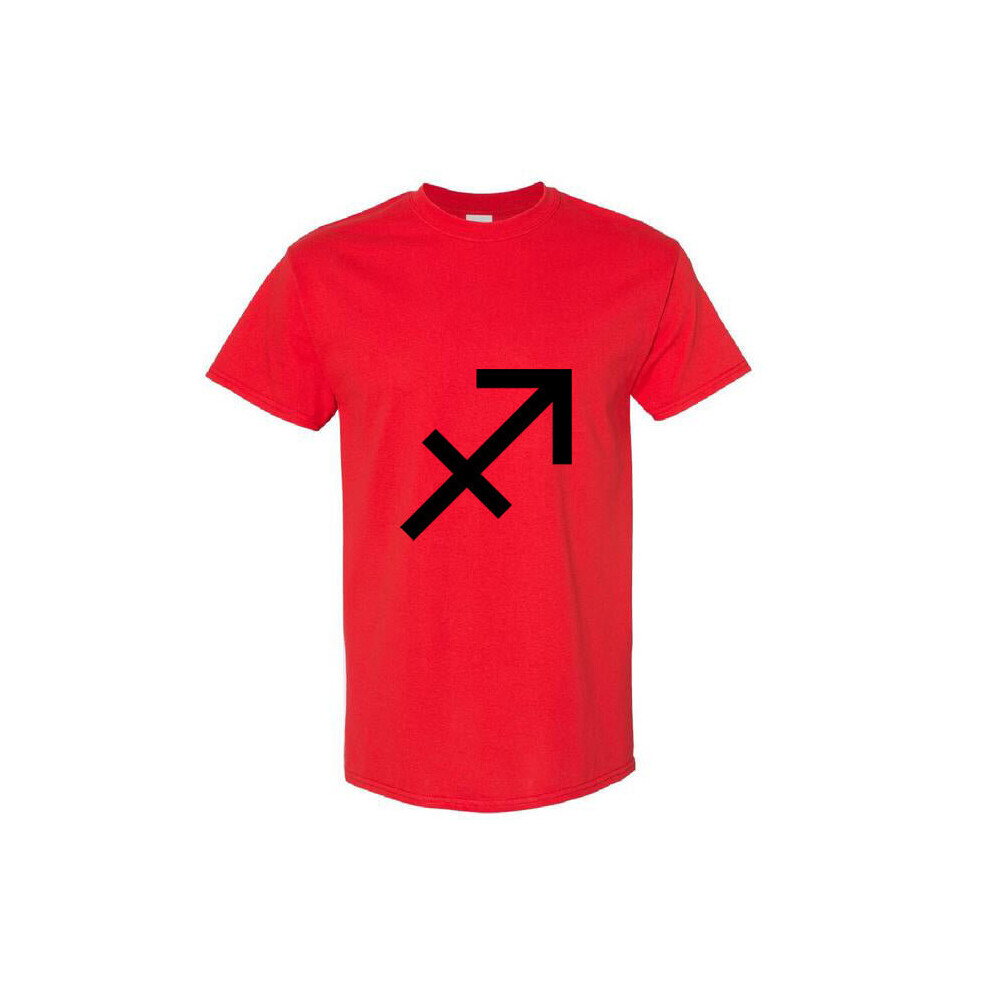 (Red, L) Sagittarius Horoscopes Zodiac Symbol Star Sign Art Men T Shirt Tee Top