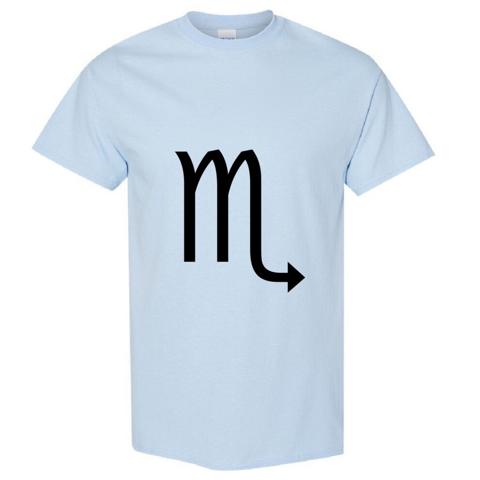 (Light Blue, S) Scorpio Zodiac Horoscope Astrological Symbol Sign Men T Shirt Tee Top