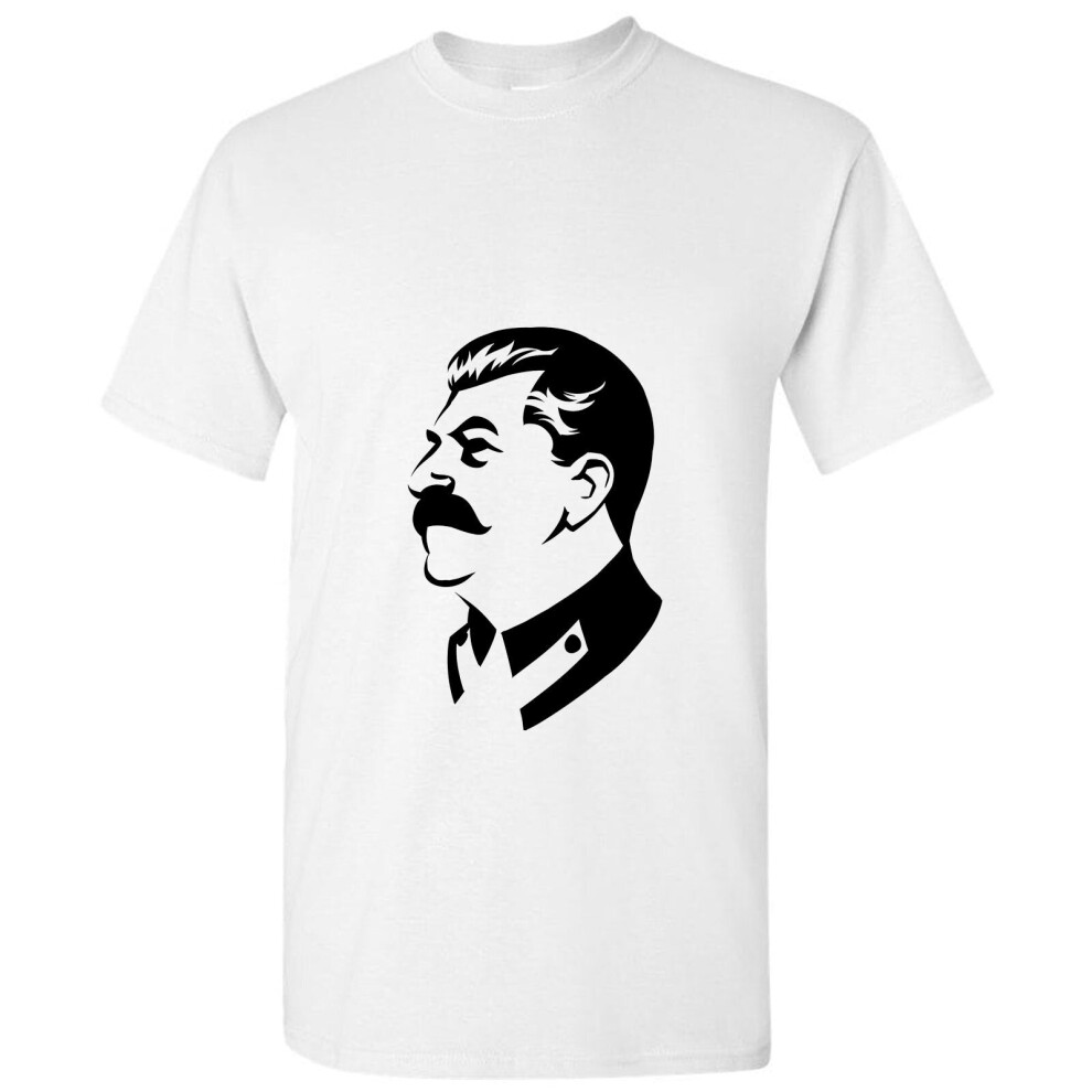 (White, 3XL) Joseph Stalin Soviet Union Russia USSR Socialist Communist Men T Shirt Tee Top