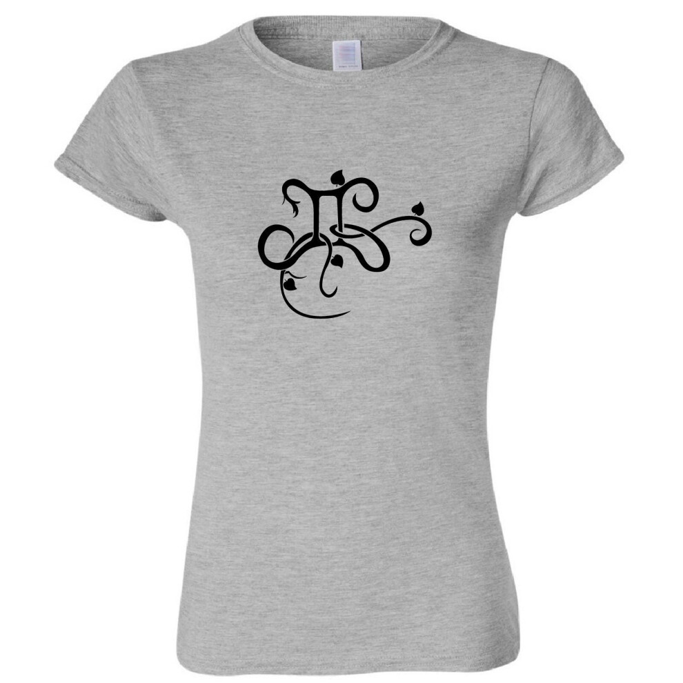 (Sport Grey, M) Gemini Caligraphy Zodiac Horoscope Astrological Ladies Women T Shirt Tee Top