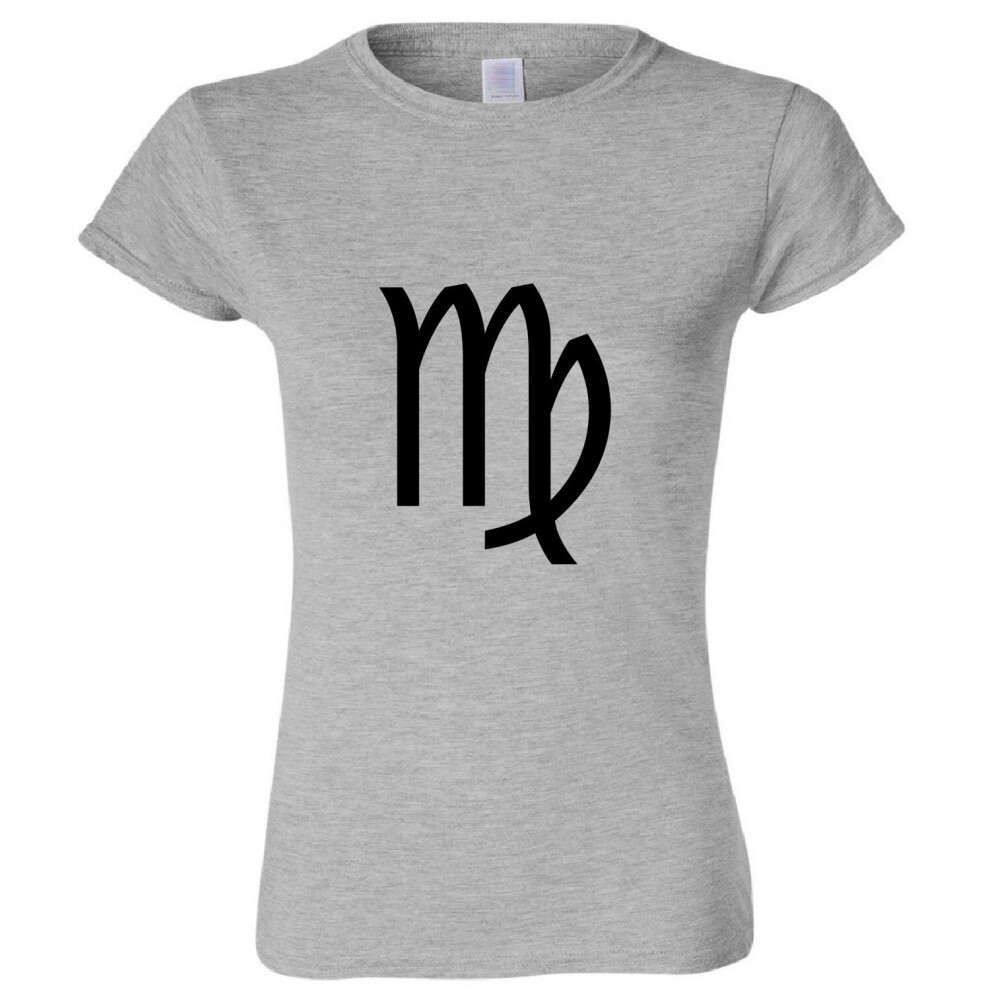 (Sport Grey, L) Virgo Zodiac Horoscope Astrological Sign Symbol Ladies Women T Shirt Tee Top