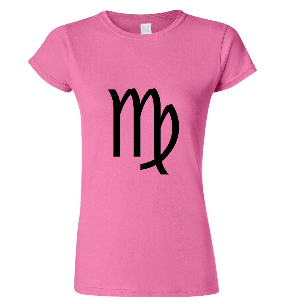 (Pink, L) Virgo Zodiac Horoscope Astrological Sign Symbol Ladies Women T Shirt Tee Top