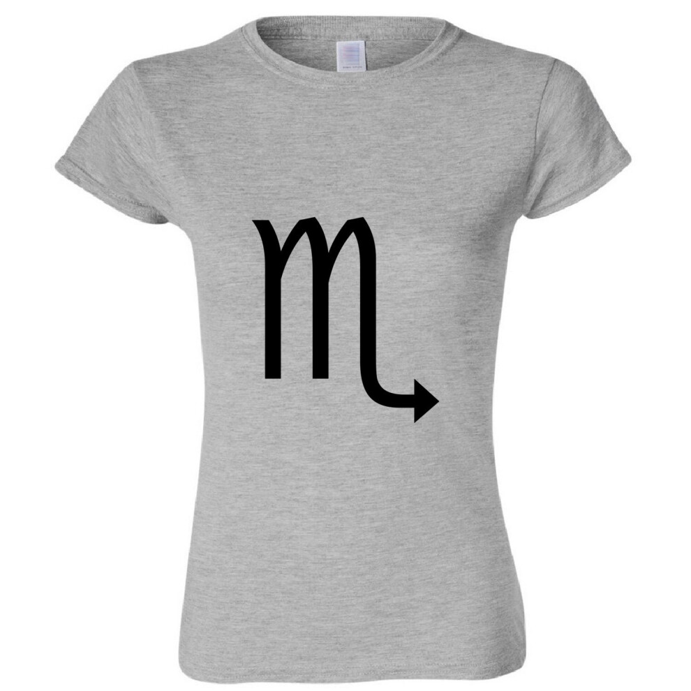 (Sport Grey, XL) Scorpio Zodiac Horoscope Astrological Symbol Sign Ladies Women T Shirt Tee Top