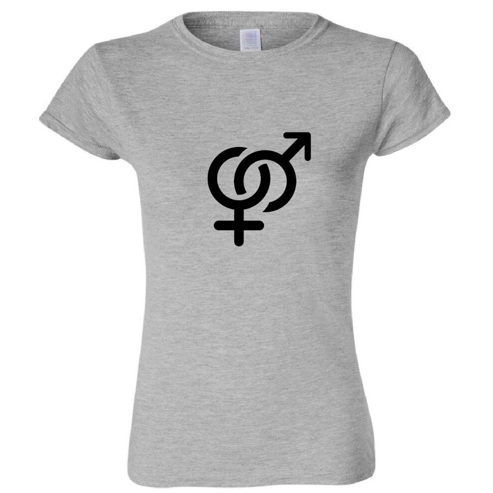 (Sport Grey, L) Sex Symbol Peace Male Female Sign Funny Novelty Ladies Women T Shirt Tee Top