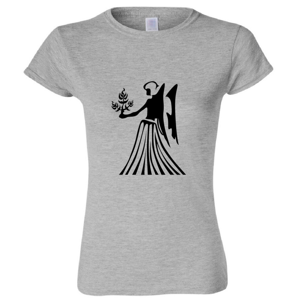 (Sport Grey, M) Virgo Goddess Zodiac Horoscope Astrological Sign Ladies Women T Shirt Tee Top