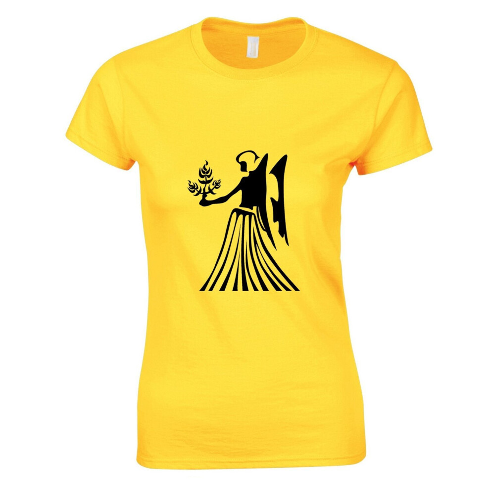 (Yellow, M) Virgo Goddess Zodiac Horoscope Astrological Sign Ladies Women T Shirt Tee Top