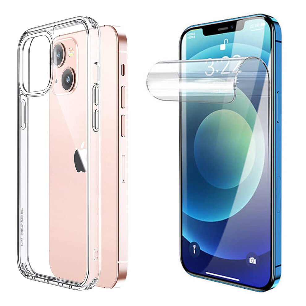 For Apple Iphone 13 Mini Clear Phone Case Cover And Soft Screen Protector Film 9360159030046