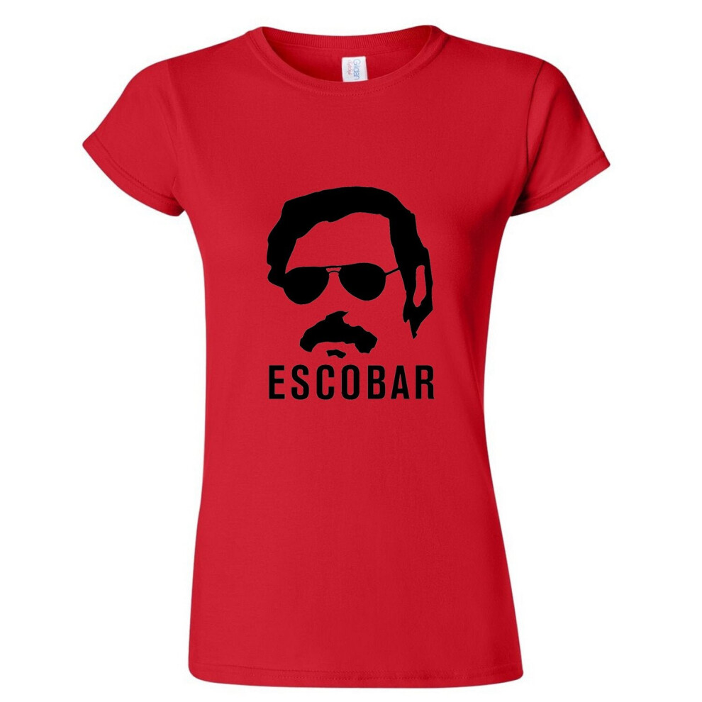 (Red, 2XL) Pablo Escobar Narcos Cocaine Drug Colombia Art Ladies Women T Shirt Tee Top