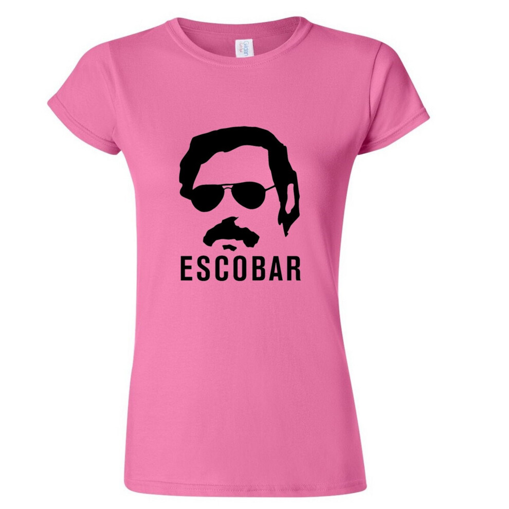 (Pink, 2XL) Pablo Escobar Narcos Cocaine Drug Colombia Art Ladies Women T Shirt Tee Top