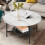 2 Tier White and Black Marble Top Coffee Tables Round  80cm 4