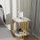 Marble Top Side Table Gold: 2 Tier Square White End Tables 4