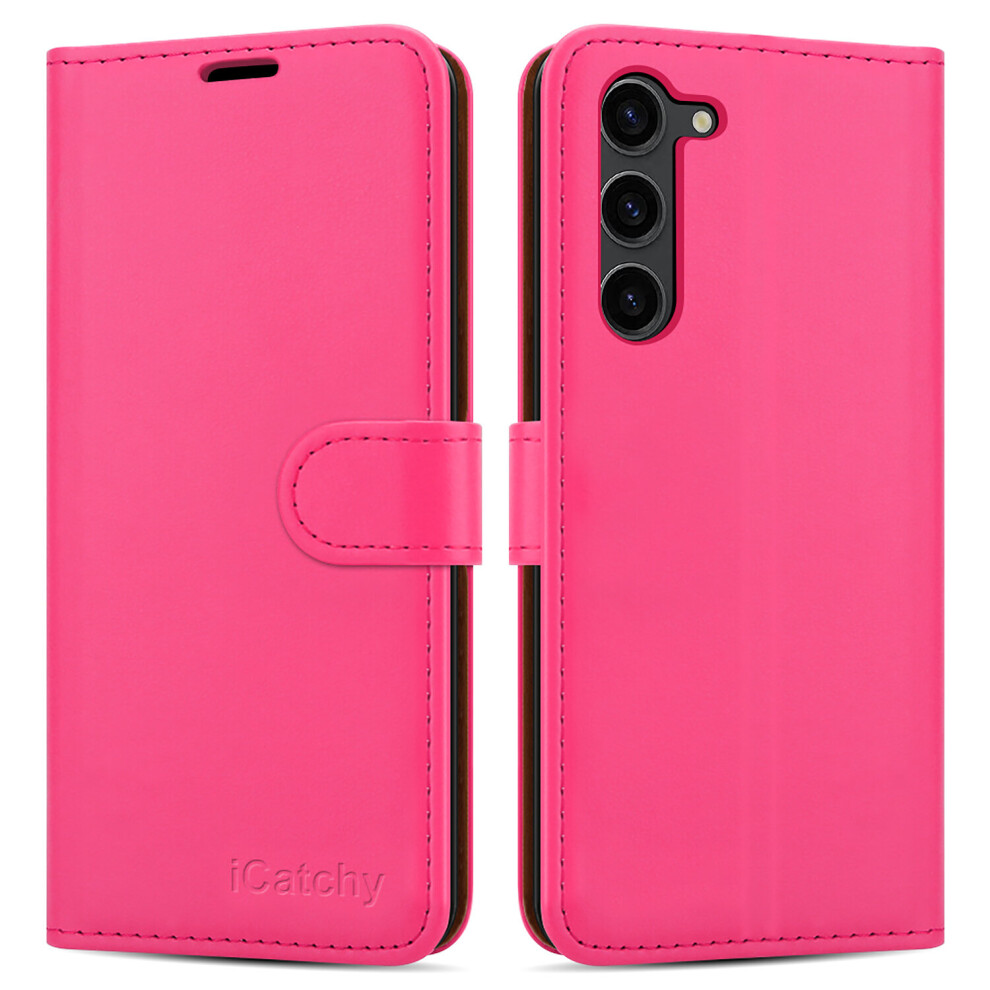 (Pink) Samsung Galaxy S23 Plus Leather Wallet Phone Cover Pink 5056298015320