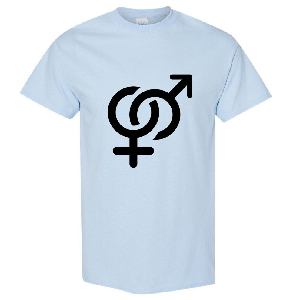 (Light Blue, XL) Sex Symbol Peace Male Female Sign Funny Novelty Men T Shirt Tee Top