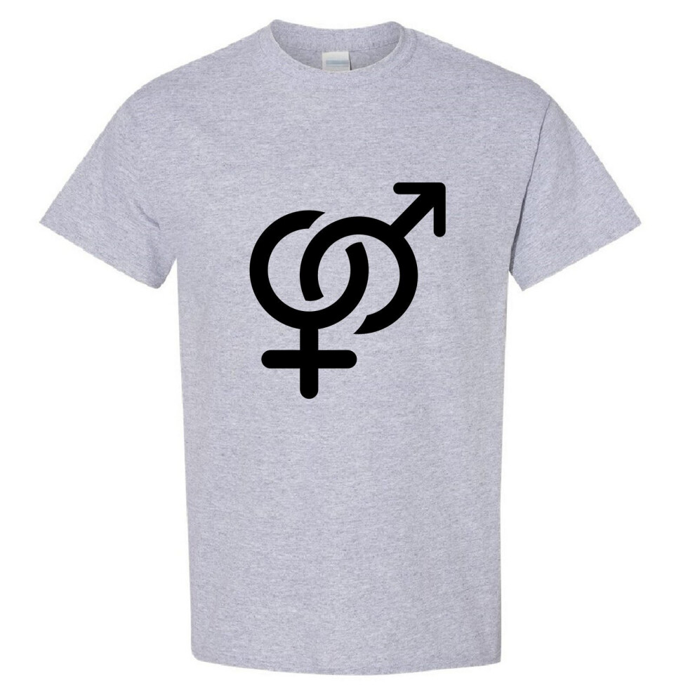 (Sport Grey, S) Sex Symbol Peace Male Female Sign Funny Novelty Men T Shirt Tee Top