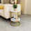 (Gold) Round Side End Table Living Room Coffee Table 4
