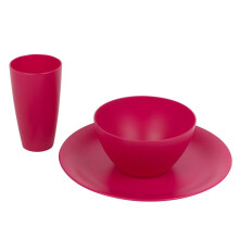 (Fuchsia, 12 Piece) 12/24x Unbreakable Reusable Coloured Plastic Soup Cereal Bowls Cutlery Tableware