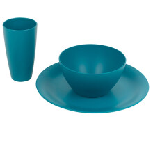 (Teal, 12 Piece) 12/24x Unbreakable Reusable Coloured Plastic Soup Cereal Bowls Cutlery Tableware