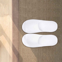 30Pairs Open Toe Toweling Disposable Terry Hotel Guest Slippers