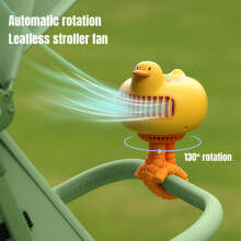 Duck Bladeless Baby Stroller Fan 130° Auto Rotation USB Charging Operated Air Cooling Fan