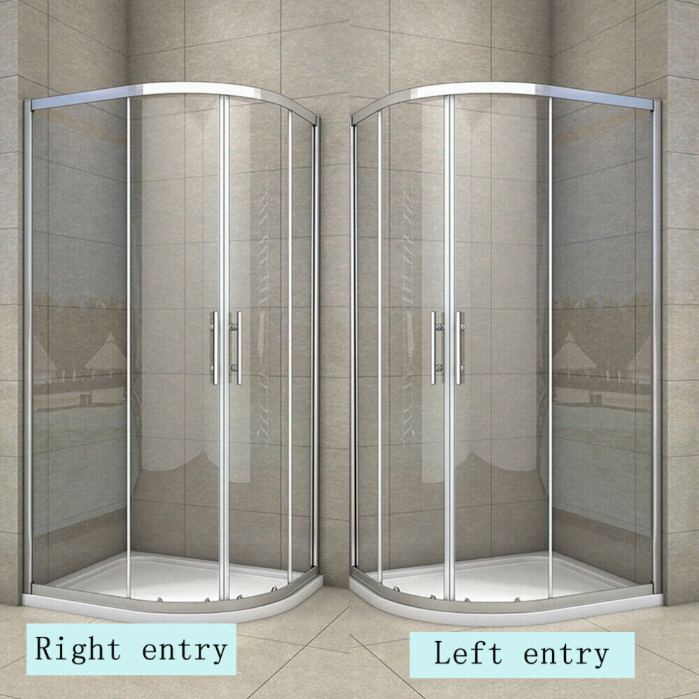 (Shower enclosure: 900x760mm; Tray: no tray; Raise Kits: no; Entry: Universal) Offset Quadrant Shower Enclosure and Tray