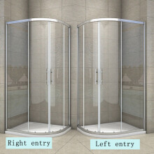 (Shower enclosure: 900x900mm; Tray: no tray; Raise Kits: no; Entry: Universal) Offset Quadrant Shower Enclosure and Tray