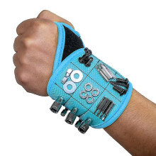 (Blue) Magnetic Wristband Screws Nails Drill Bits Bracelet Portable Tools Belt Holder Repair Tools