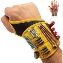 (Yellow) Magnetic Wristband Screws Nails Drill Bits Bracelet Portable Tools Belt Holder Repair Tools