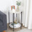 (Black) 2-Tier Marble Table Round Coffee End Side Table 5