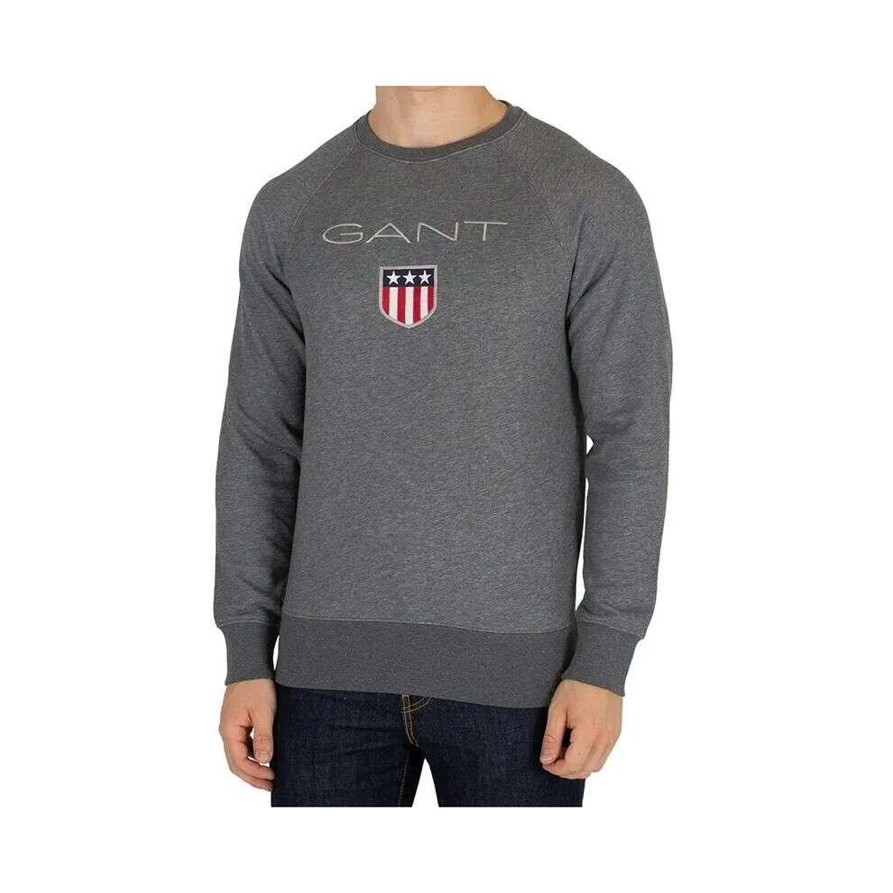 (M) GANT SHIELD LOGO Mens Sweatshirt Crew Neck