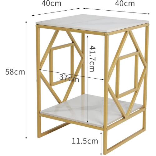 (Gold ) 2 Tiers Coffee Table Living Room Sofa Side Table 1