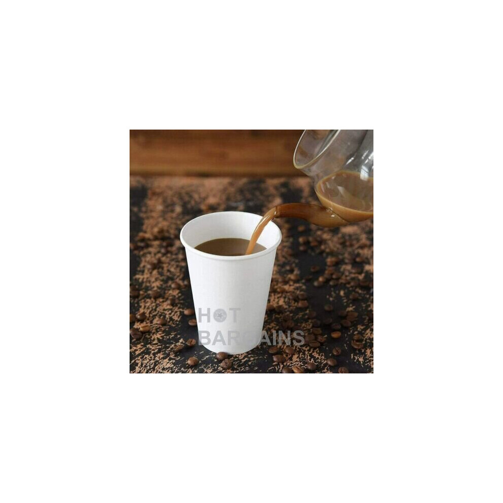 Hot Bargains (12Oz (360Ml), 1000 Cups) Disposable Single Wall Paper Cup White