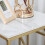 (Gold ) 2 Tiers Coffee Table Living Room Sofa Side Table 4